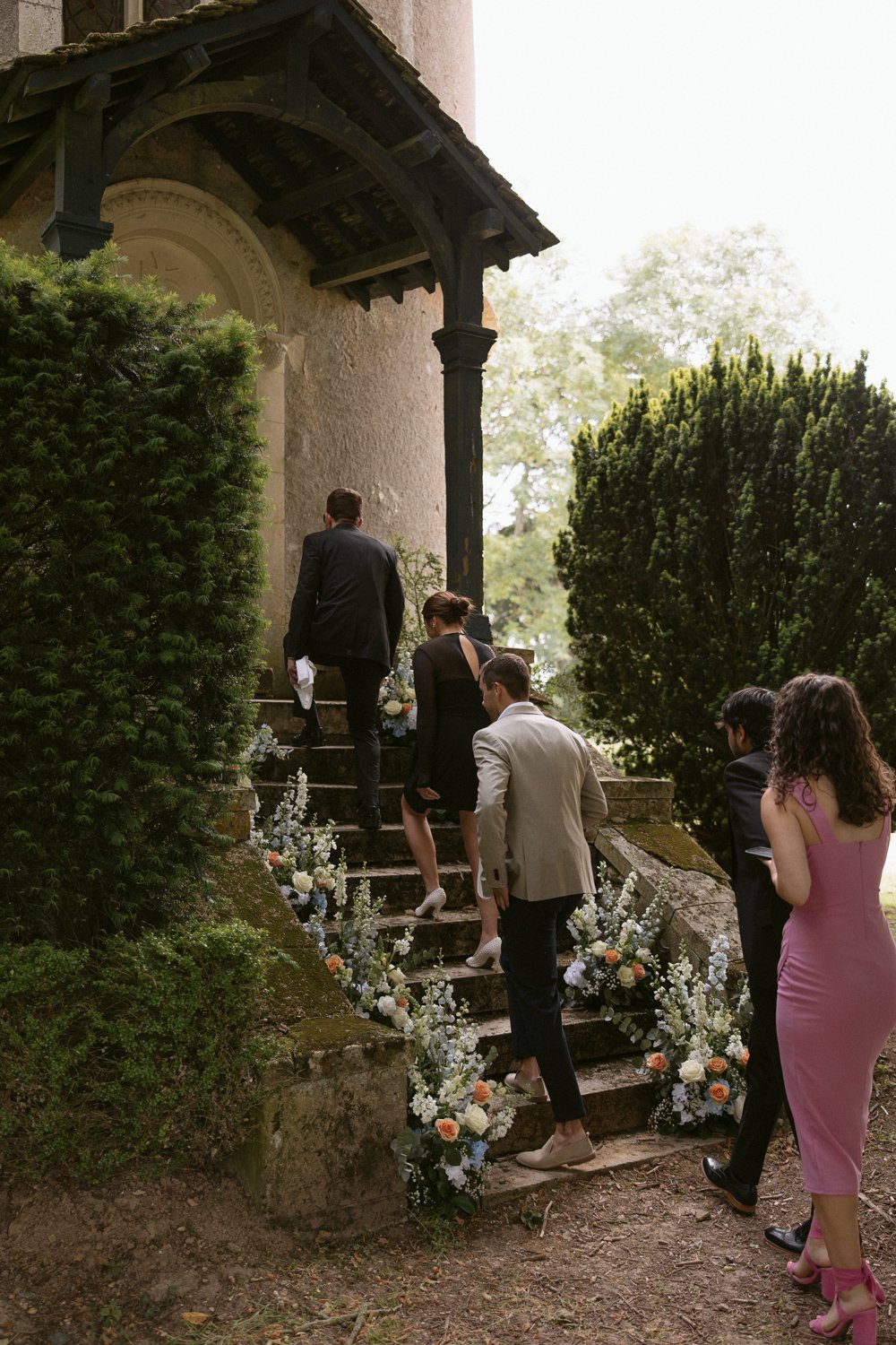 chateau chapel wedding paris guests