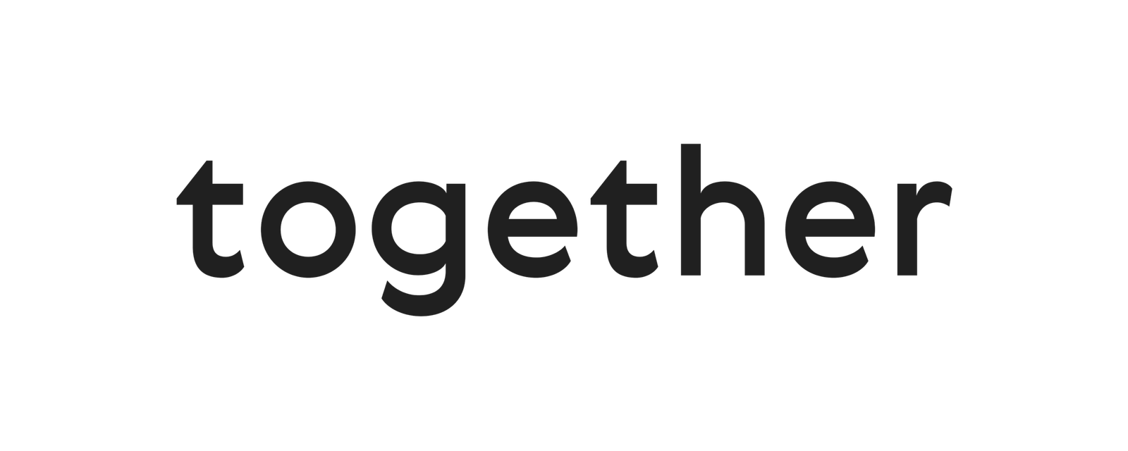 The word together is centered in black, lowercase text on a plain white background.
